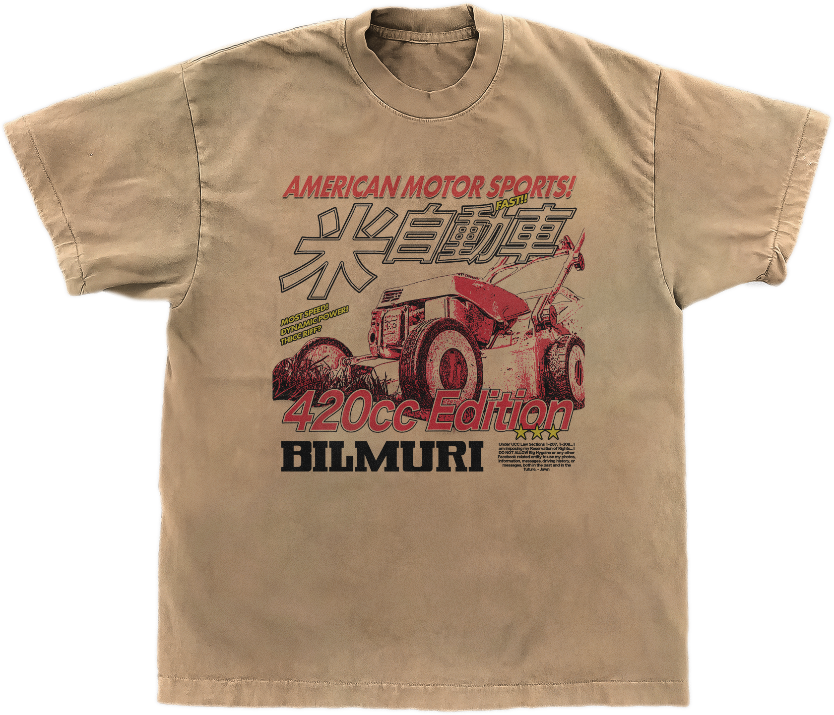 420 Motor Sport Tan Tee (Sand)